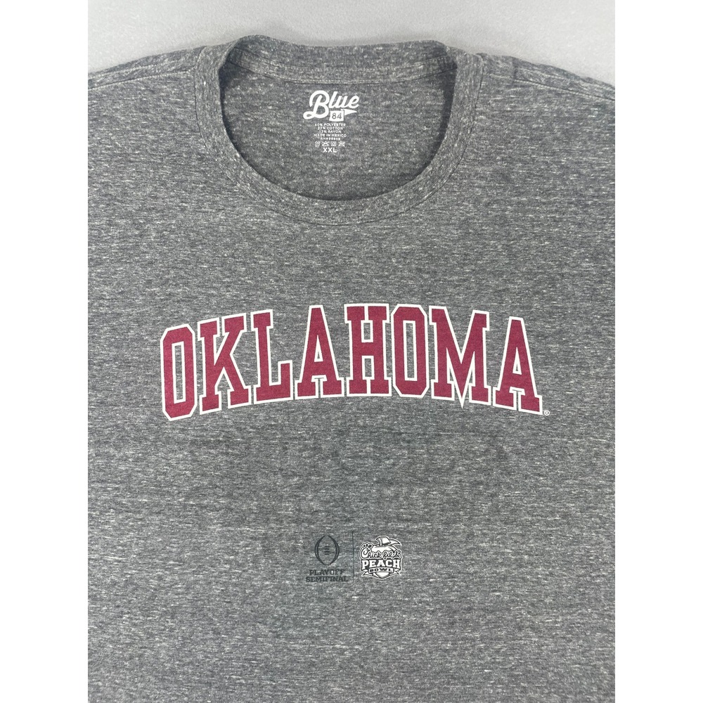 Blue 84 Oklahoma Sooners Peach Bowl T-Shirt Mens XXL Gray Heather Graphic - Picture 7 of 7